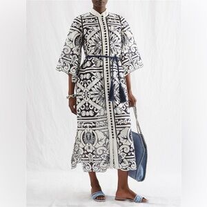 Zimmermann Lyre Embroidered Shirt Dress